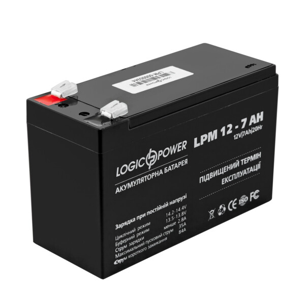 

Аккумулятор кислотный AGM LogicPower LPM 12 - 7,0 AH