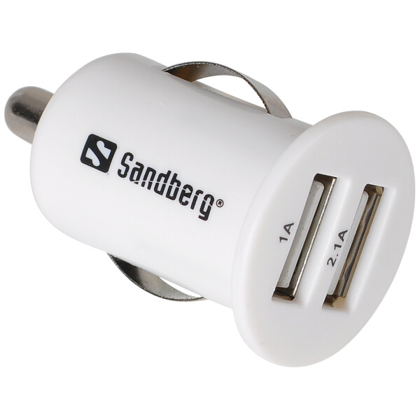 

Автомобильное зарядное устройство Mini 2xUSB 1A + 2.1A, Sandberg