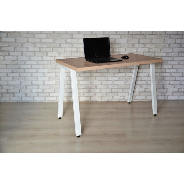 

Стол Тавол КС 8.4 металл опоры белые 140смх60смх75см ДСП 36мм Ясень/Белый