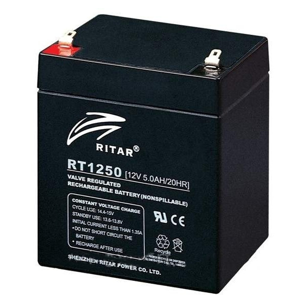 

Аккумуляторная свинцово-кислотная батарея AGM RITAR RT1250B Black Case 12V 5.0Ah Q10