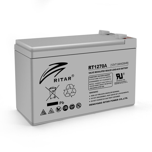 

Аккумуляторная свинцово-кислотная батарея AGM RITAR RT1270A Gray Case 12V 7.0Ah Q10