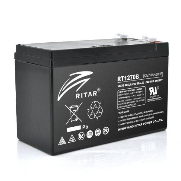 

Аккумуляторная свинцово-кислотная батарея AGM RITAR RT1270B Black Case 12V 7.0Ah Q10