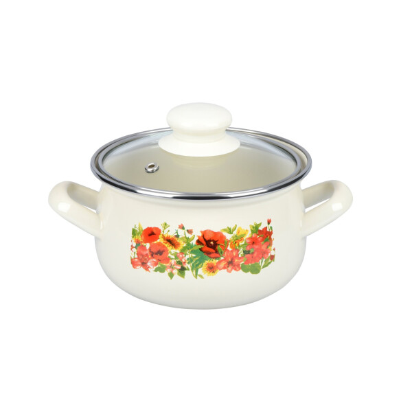 

Каструля Ardesto Meadov, скляна кришка, 2.0 л, айворі, емальована