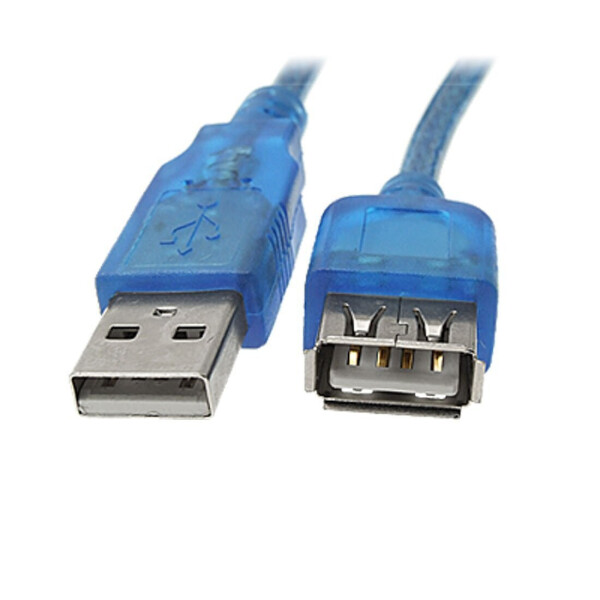 

Удлинитель USB 2.0 AM / AF, 0.5m, 1 феррит, прозрачный синий Q500