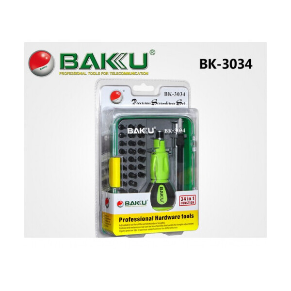 

Набор отвёрток BAKKU BK-3034(Ручка+34насадок),Box