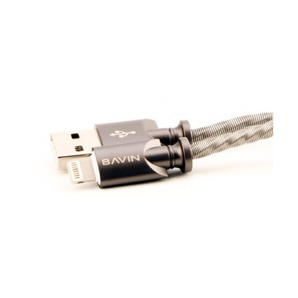 

Кабель Bavin CB101, Lightning, 2.4A, Black, длина 1м, BOX