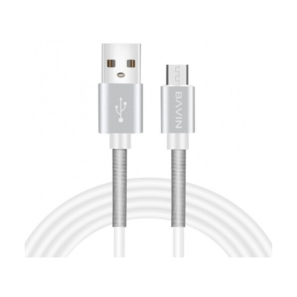 

Кабель Bavin CB037 Ex-gratia, Micro-USB, 2.4A, White, длина 1,2м, BOX