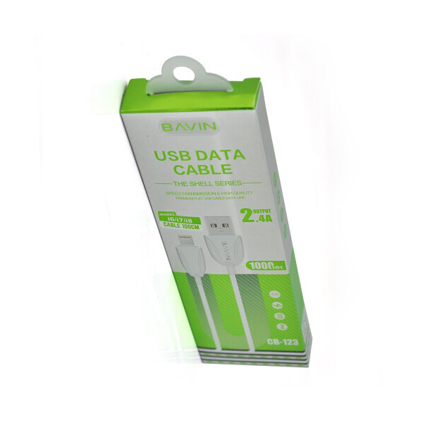 

Кабель Bavin CB123 Micro-USB 2.4A 1.2m White