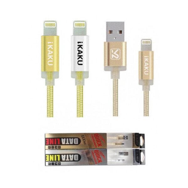 

Кабель iKAKU QUICK CHARGE series cables for iphone 1м 2.1A Silver