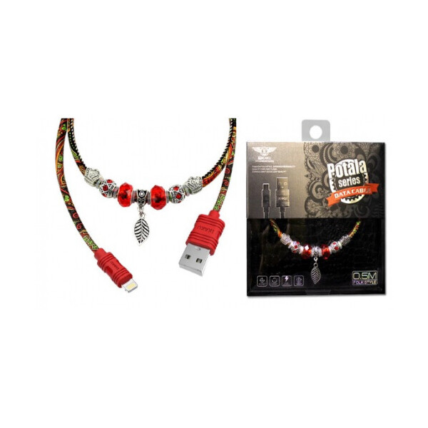 

Кабель iKAKU POTALA series for iphone, Red, довжина 0.5м, 2.4A, BOX