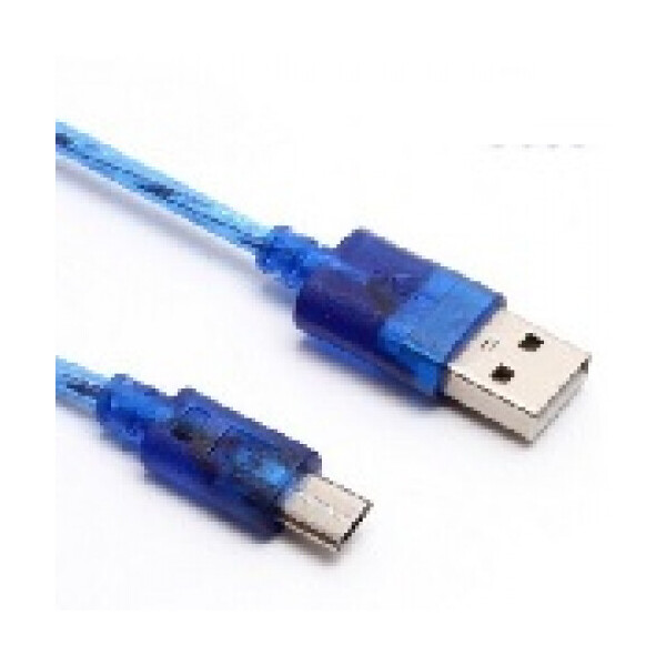 

Кабель USB 2.0 (AM - Miсro 5 pin) 1м, прозрачный синий, Пакет, Q250