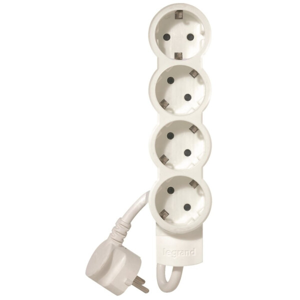

Сетевой удлинитель Legrand 4XSchuko, 3Gх1,5 мм, 1,5 м, белый, стандарт
