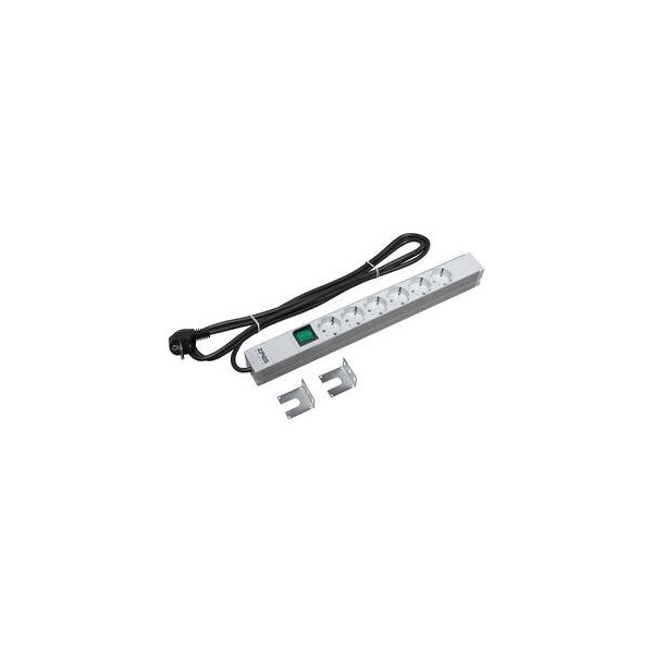 

Блок розеток ZPAS 19" 1U 6хSchuko, с выключателем, вилка Schuko