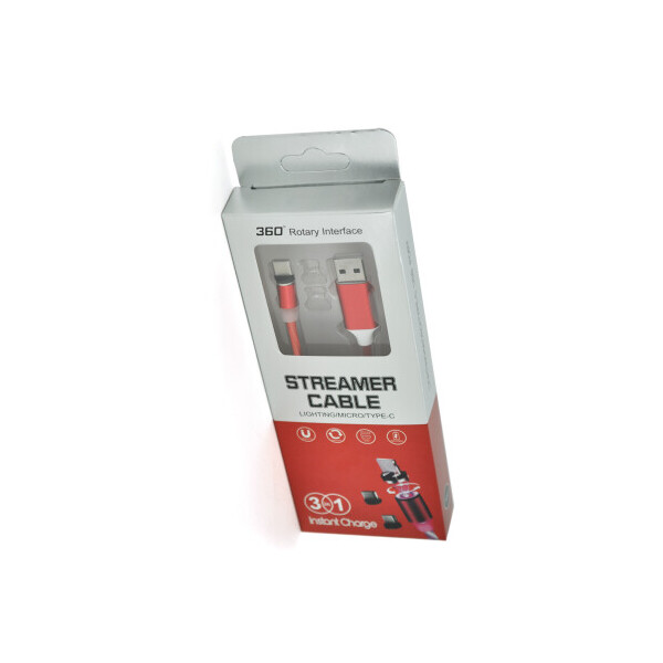 

Магнитный кабель светящийся USB 2.0-Type-C 1m 2А Red