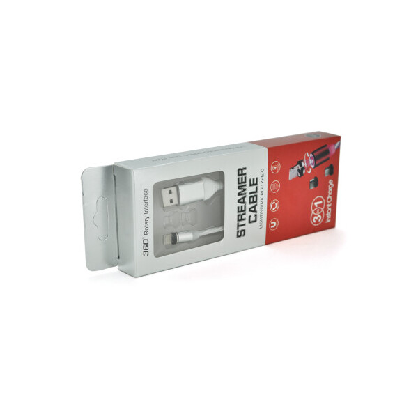 

Магнитный кабель светящийся USB 2.0 - Lighting, 1m, 2А, Silver, OEM