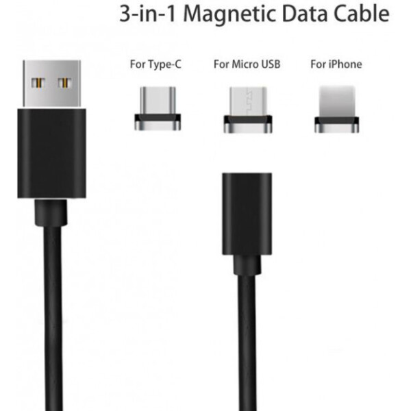 

Кабель магнитный PZX V133 Lighting Output, 3.1AMicro-USB-Type-C Black 1м