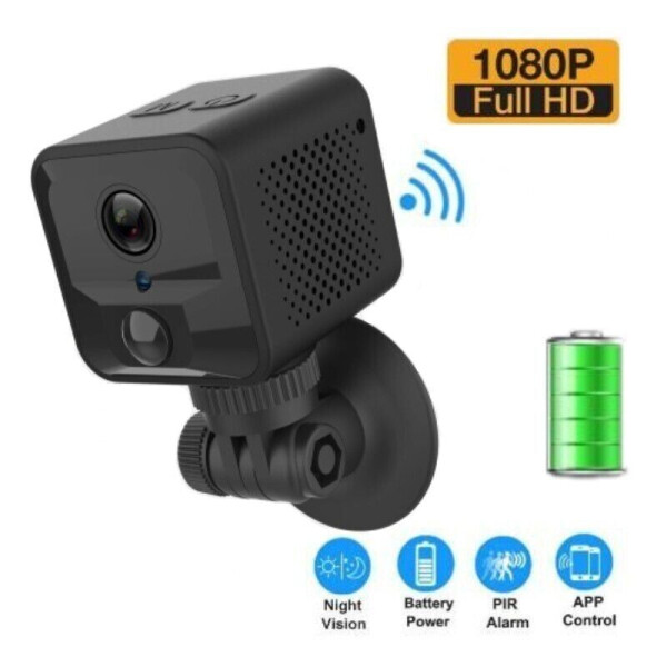 

Мини камера wifi беспроводная с датчиком движения CAMSOY S9 PIR, Full HD 1080P, аккумулятор 1600 мАч