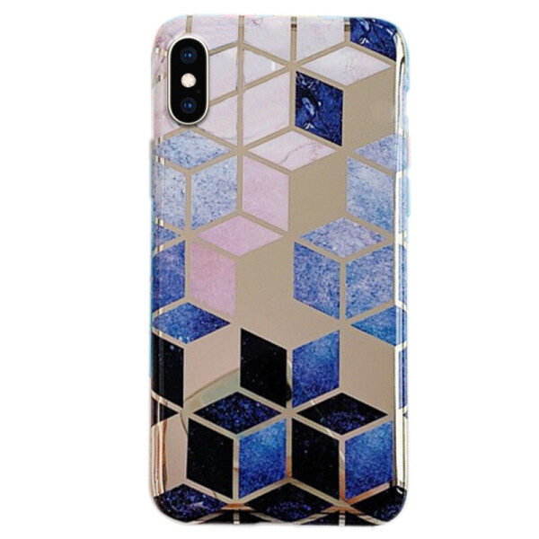 

TPU Чехол Геометрия для Apple iPhone XS Max (6.5") Синий / Розовый (125245)