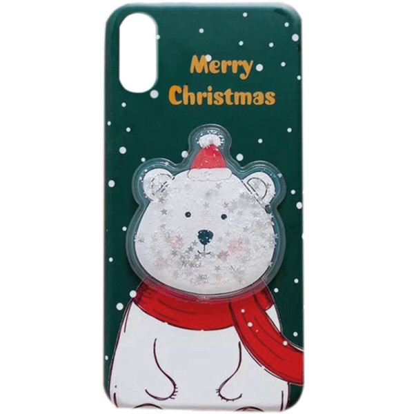 

TPU чехол Merry Christmas с жидкостью для Apple iPhone XR (6.1") Медведь (119076)