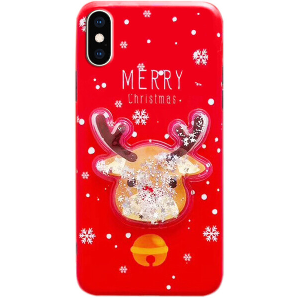 

TPU чехол Merry Christmas с жидкостью для Apple iPhone XS (5.8") Олень / Бирюзовый (119083)