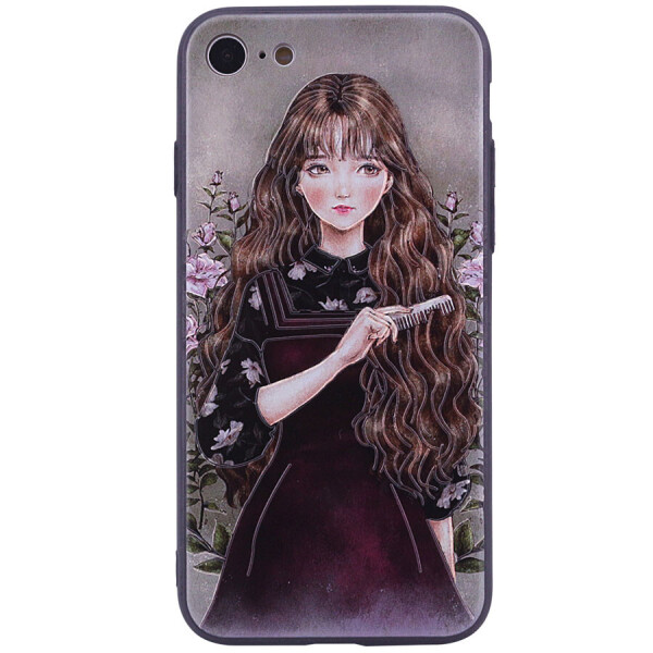 

TPU+PC чехол YCT картина для Apple iPhone 7 (4.7'') Девочка с расческой (76737)