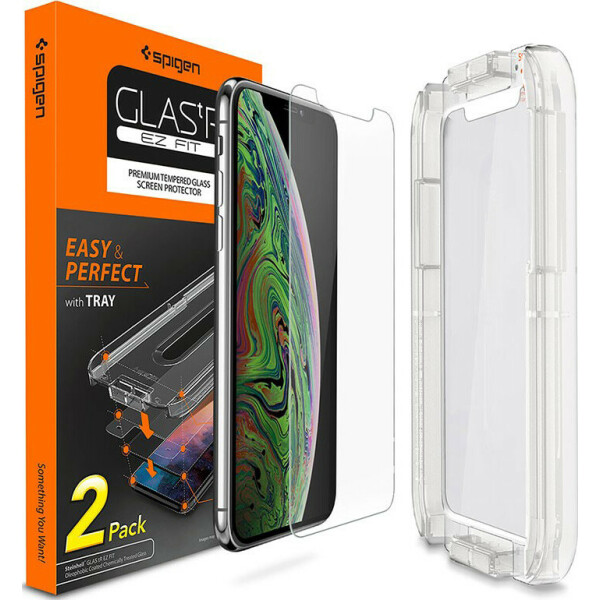

Spigen GLAS.tR SLIM EZ FIT для iPhone 11 Pro Max/XS Max (1 стекло + рамка для поклейки)