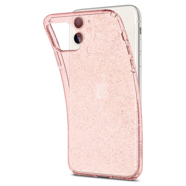 

Чехол прозрачный с блестками Spigen Liquid Crystal Glitter для Iphone 11 Rose Quartz