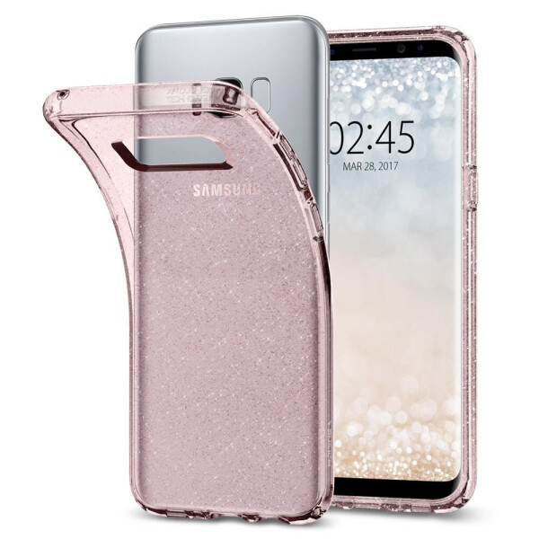 

Чехол прозрачный с блестками Spigen Liquid Crystal Glitter для Samsung Galaxy S8 Plus Rose Quartz