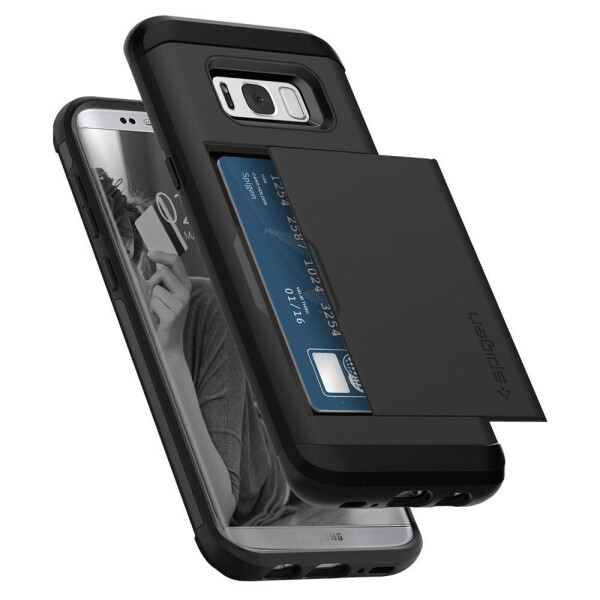 

Чехол противоударный Spigen Slim Armor CS с отделением для карт для Samsung Galaxy S8 Plus Black