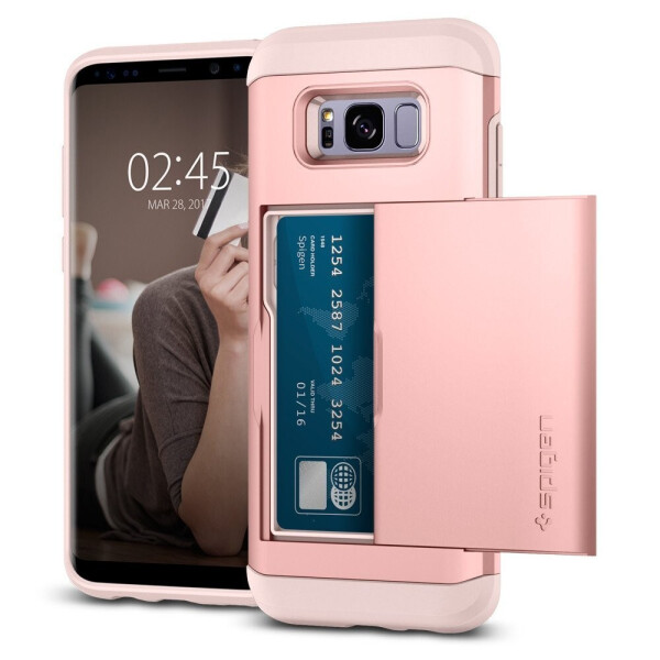 

Чехол противоударный с отделением для карт Spigen Slim Armor CS для Samsung Galaxy S8 Plus Rose Gold