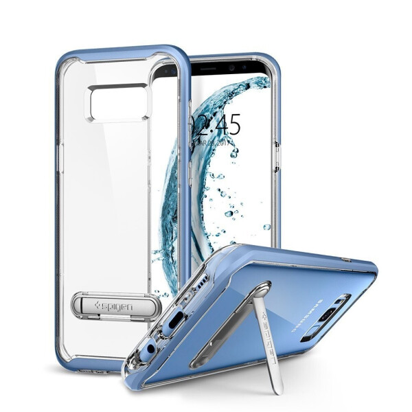 

Чехол противоударный с подставкой Spigen Crystal Hybrid для Samsung Galaxy S8 Blue + Transparent