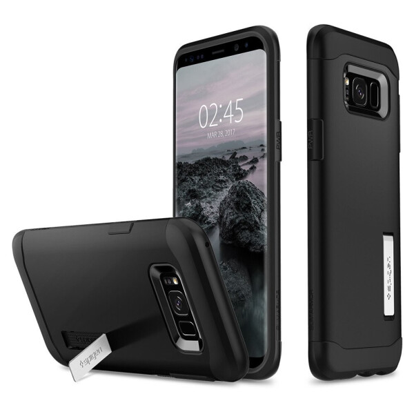 

Чехол противоударный с подставкой Spigen Slim Armor для Samsung Galaxy S8 Plus Black