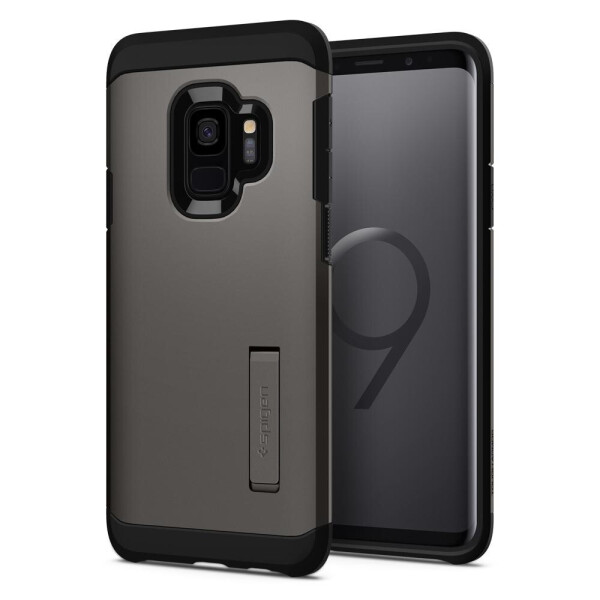 

Чехол противоударный с подставкой Spigen Tough Armor для Samsung Galaxy S9 Gun Metal