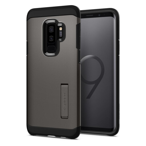

Чехол противоударный с подставкой Spigen Tough Armor для Samsung Galaxy S9 Plus Gun Metal