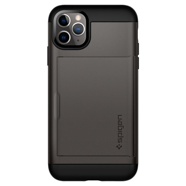 

Чехол с отделением для карт Spigen Slim Armor CS для Iphone 11 Pro Gun Metal