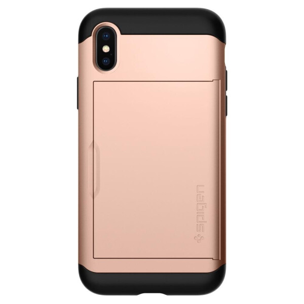 

Чехол с отделением для карт Spigen Slim Armor CS для Iphone X/XS Rose Gold