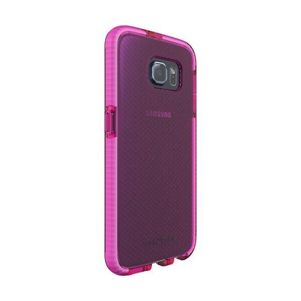 

Противоударный чехол силиконовый прозрачный Tech21 Evo Check для Samsung Galaxy S6 Pink