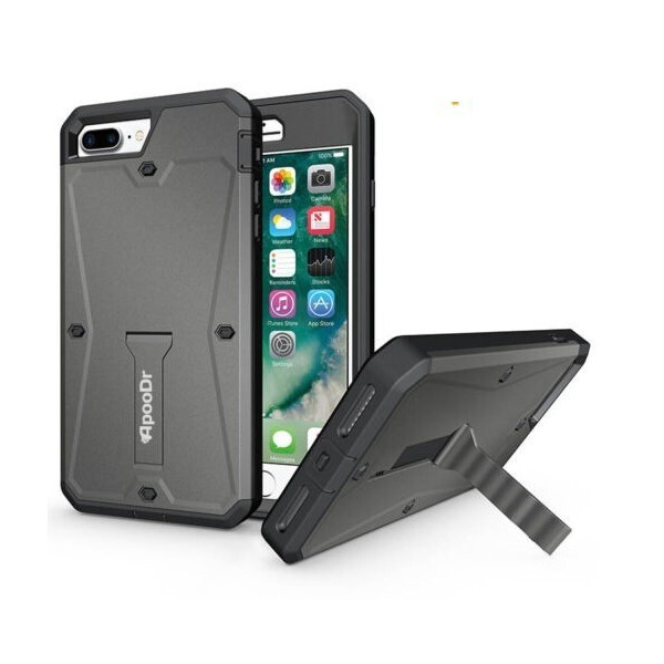 

Противоударный чехол с подставкой и защитой экрана Unicorn Beetle ApooDr для Iphone 7/8 Plus Grey