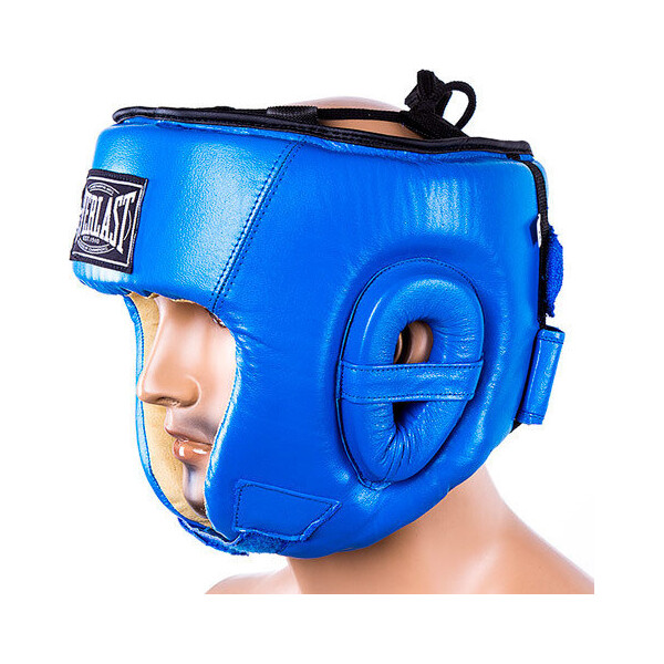 

Боксерский шлем кожаный открытый Everlast EV-480-BL размер XL