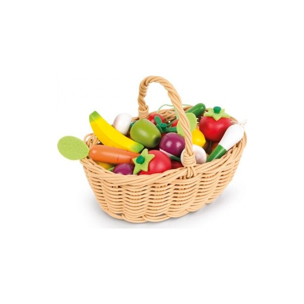 

Игровой набор Janod Корзина с овощами и фруктами 24 эл. J05620