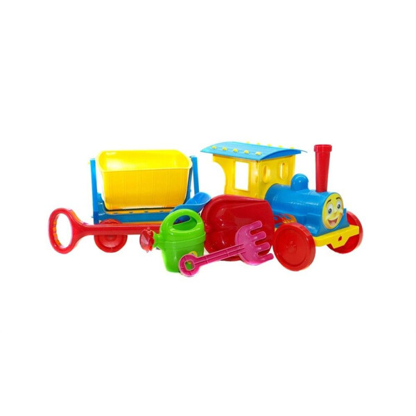 

Поезд с прицепом Doloni Toys Голубой с песочным набором (bc-fl-1108)