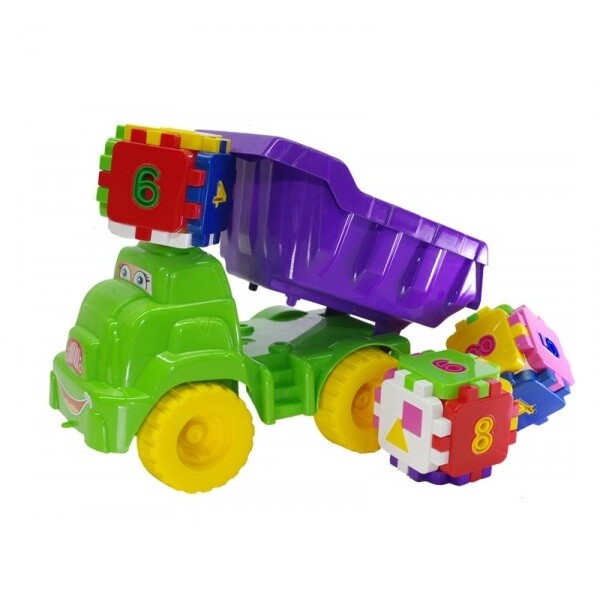 

Машинка Смайлик + конструктор Doloni Toys Фиолетовый-салатовый (bc-fl-1148)