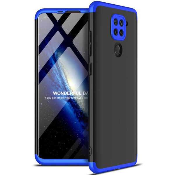

Пластиковая накладка GKK LikGus 360 градусов (opp) для Xiaomi Redmi Note 9 (Черный / Синий) (931789)