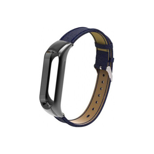 

Ремешок для фитнес-браслета Xiaomi Mi Band 3 / 4 (кожаный) (Blue) (661643)
