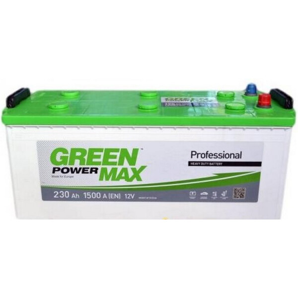 

Автомобильный аккумулятор GREEN POWER MAX 230А боковая(+/-) (1500EN) (д518*ш275*в224)