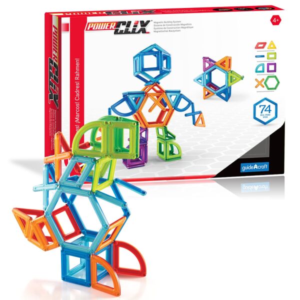 

Магнитный конструктор Guidecraft PowerClix Frames, 74 детали (G9201)