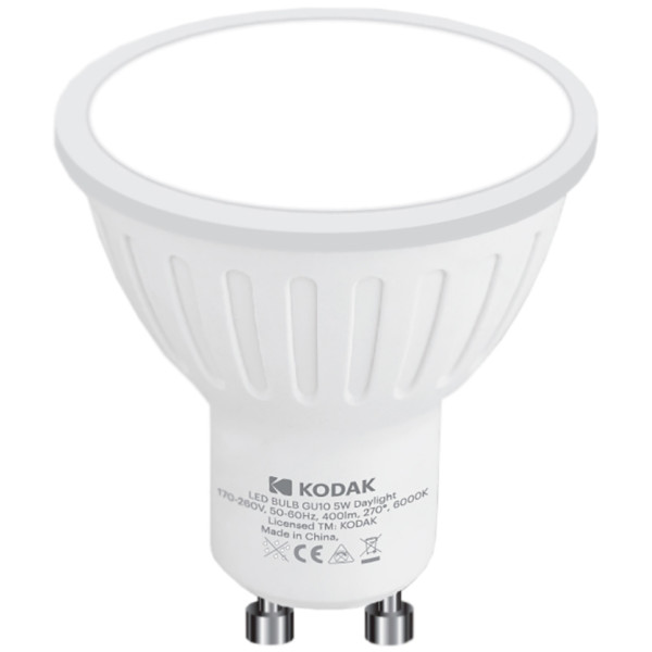 

Лампа светодиодная KODAK MR16 GU10 5W 220V 6000K (30415843/B)