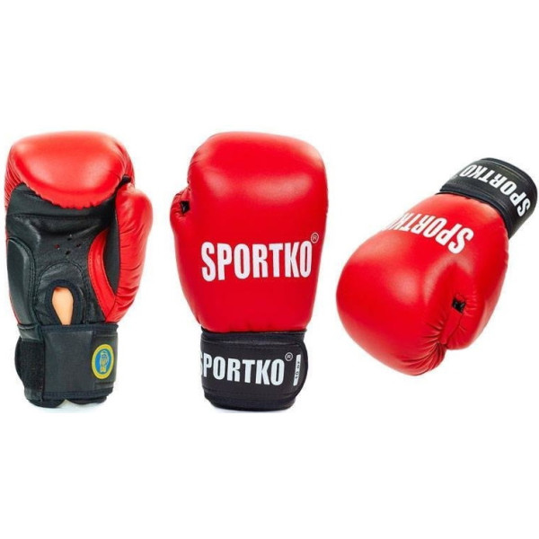 

Перчатки боксерские Sportko кожаные 10 унц красные ПК1 (2276)