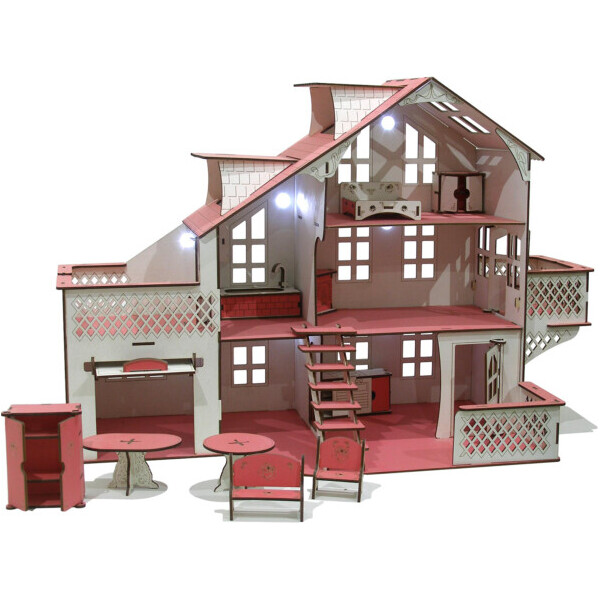

Кукольный дом большой GoodPlay 85 × 35 × 55 с гаражом и подсветкой (В 012) (В 012)