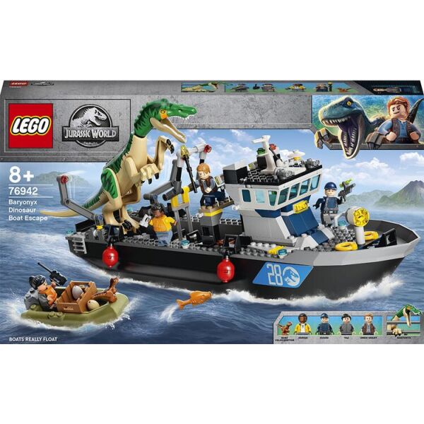 

LEGO Jurassic World Побег динозавра барионикса на лодке (76942)